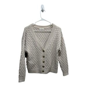 Sophie Rue chunky Textured Cream Knit Cardigan  - Small